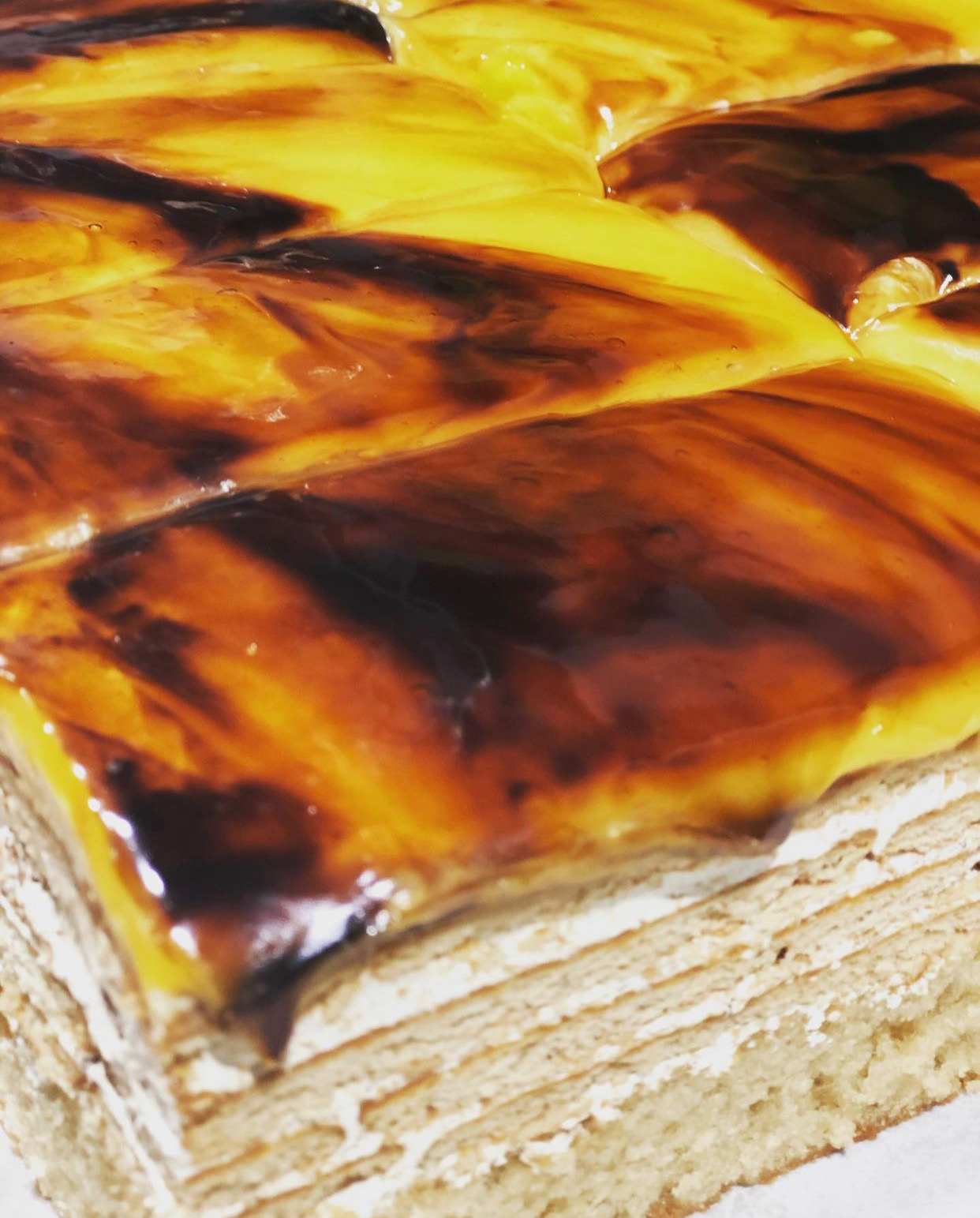 Pieces of custard